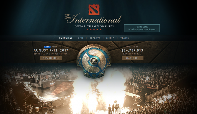 The International 홈페이지 제공